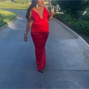 Red wedding guest dress